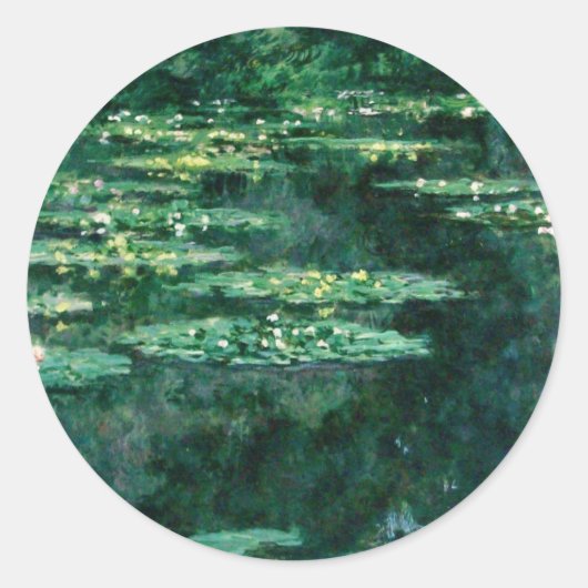 WATER LIGT IN GROENBOEK VAN Claude Monet Ronde Sticker (Voorkant)