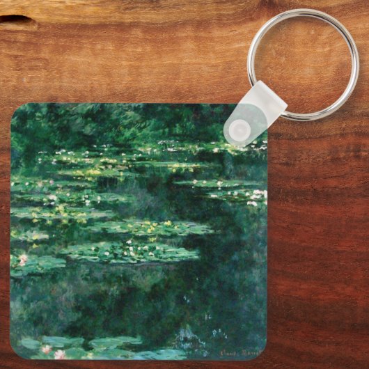 WATER LIGT IN GROENBOEK VAN Claude Monet Sleutelhanger (Achterkant)