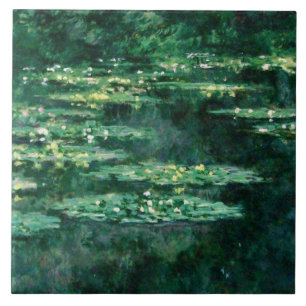 WATER LIGT IN GROENBOEK VAN Claude Monet Tegeltje