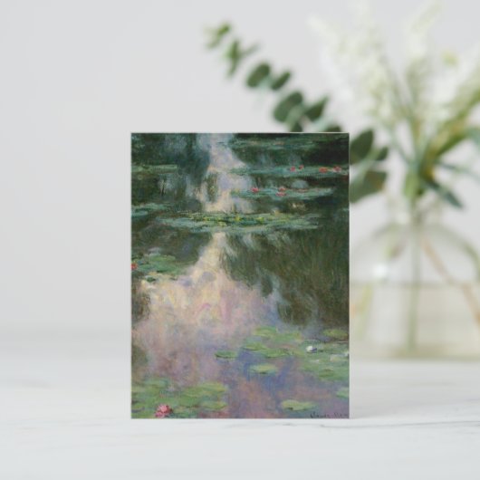 WATER LIGT IN PINK GREEN POND DOOR Claude Monet Briefkaart (Staand voorkant)