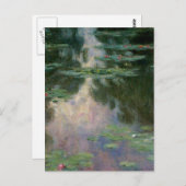 WATER LIGT IN PINK GREEN POND DOOR Claude Monet Briefkaart (Voorkant / Achterkant)