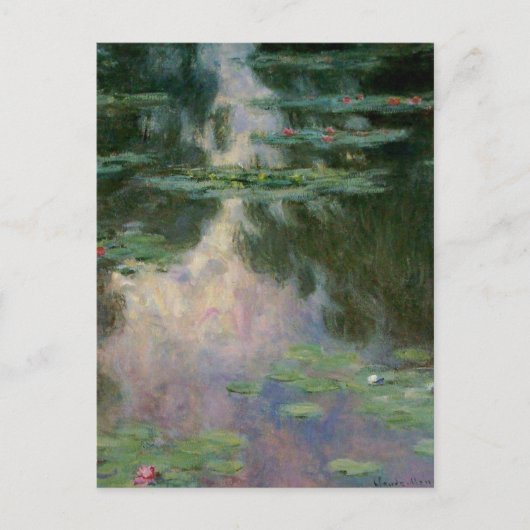 WATER LIGT IN PINK GREEN POND DOOR Claude Monet Briefkaart (Voorkant)