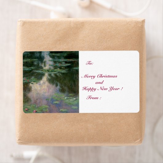 WATER LIGT IN PINK GREEN POND DOOR Claude Monet Etiket (Insitu)