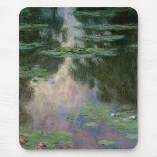WATER LIGT IN PINK GREEN POND DOOR Claude Monet Muismat (Voorkant)