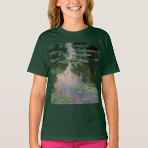 WATER LIGT IN PINK GREEN POND DOOR Claude Monet T-shirt