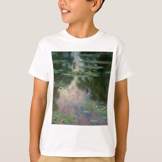 WATER LIGT IN PINK GREEN POND DOOR Claude Monet T-shirt (Voorkant)