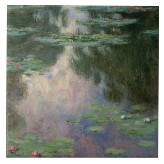 WATER LIGT IN PINK GREEN POND DOOR Claude Monet Tegeltje (Voorkant)