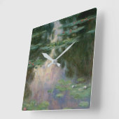 WATER LIGT IN PINK GREEN POND DOOR Claude Monet Vierkante Klok (Hoek)
