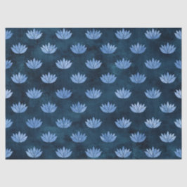 Water Lilie op Donkerblauwe ontkoppeling Tissuepapier