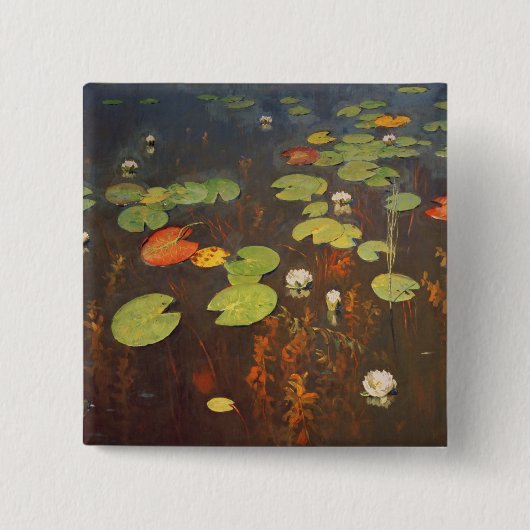 Water Lilies 1895 Vierkante Button 5,1 Cm (Voorkant)