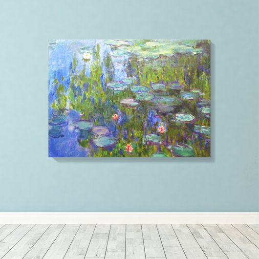 Water Lilies, 1915 Claude Monet cool, oud, meester Canvas Afdruk (Insitu (Houten vloer))