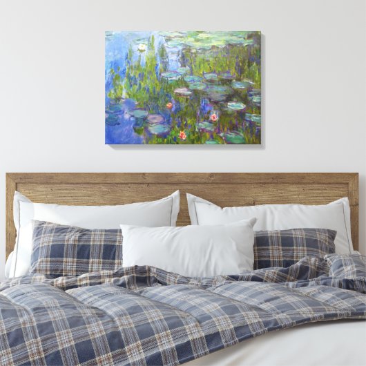 Water Lilies, 1915 Claude Monet cool, oud, meester Canvas Afdruk (Insitu (Slaapkamer))