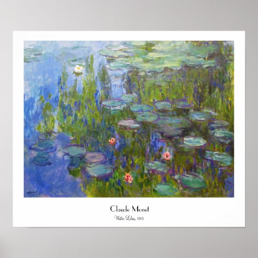 Water Lilies, 1915 Claude Monet cool, oud, meester Poster (Voorkant)
