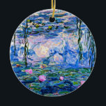 Water Lilies, 1919, van Claude Monet, Keramisch Ornament<br><div class="desc">Water Lilies, een beroemd schilderij van Claude Monet uit 1919, met kleurgecoördineerde vaste kleuren roze-paars en monetblauw, klaar om te mengen en te matchen.</div>