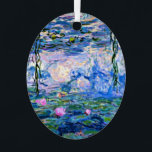 Water Lilies, 1919, van Claude Monet, Metalen Ornament<br><div class="desc">Water Lilies,  een beroemd schilderij van Claude Monet uit 1919,  met kleurgecoördineerde vaste kleuren roze-paars en monetblauw,  klaar om te mengen en te matchen.</div>