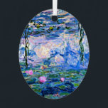 Water Lilies, 1919, van Claude Monet, Metalen Ornament<br><div class="desc">Water Lilies,  een beroemd schilderij van Claude Monet uit 1919,  met kleurgecoördineerde vaste kleuren roze-paars en monetblauw,  klaar om te mengen en te matchen.</div>
