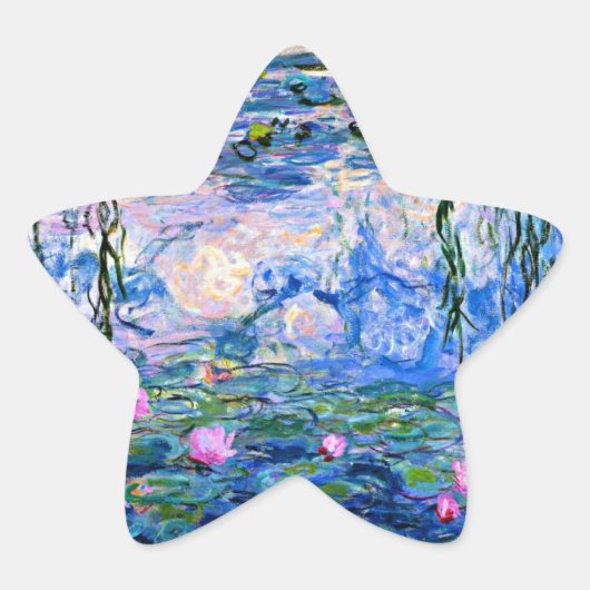 Water Lilies, 1919, van Claude Monet, Star Sticker (Voorkant)