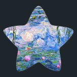 Water Lilies, 1919, van Claude Monet, Star Sticker<br><div class="desc">Water Lilies,  een beroemd schilderij van Claude Monet uit 1919,  met kleurgecoördineerde vaste kleuren roze-paars en monetblauw,  klaar om te mengen en te matchen.</div>