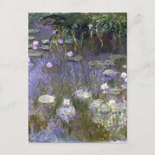 Water Lilies 1922 van Claude Monet, Frans, Paars, Briefkaart (Voorkant)