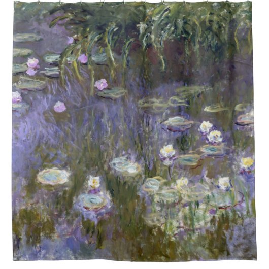 Water Lilies 1922, van Claude Monet, Frans, Paars Douchegordijn (Voorkant)
