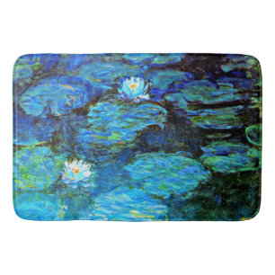 Water Lilies (blauw) van Claude Monet Badmat