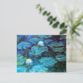 Water Lilies (blauw) van Claude Monet Briefkaart (Staand voorkant)