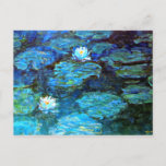Water Lilies (blauw) van Claude Monet Briefkaart<br><div class="desc">Bekend schilderij van Claude Monet,  Water Lilies (blauw),  briefkaart.</div>
