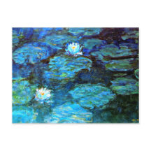 Water Lilies (blauw) van Claude Monet