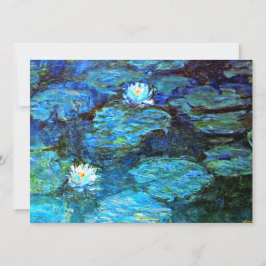 Water Lilies (blauw) van Claude Monet, Kaart (Voorkant)