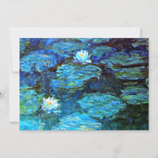Water Lilies (blauw) van Claude Monet Kaart (Voorkant)