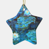 Water Lilies (blauw) van Claude Monet Keramisch Ornament (Links)