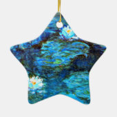 Water Lilies (blauw) van Claude Monet Keramisch Ornament (Achterkant)
