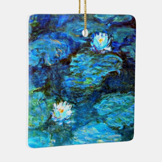 Water Lilies (blauw) van Claude Monet Keramisch Ornament (Rechts)