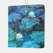 Water Lilies (blauw) van Claude Monet Keramisch Ornament (Links)