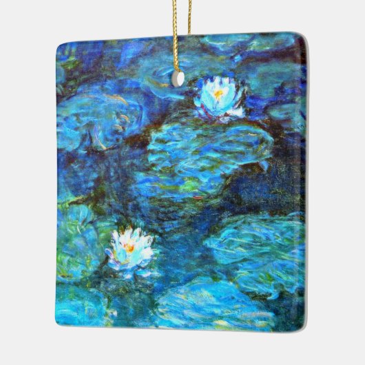 Water Lilies (blauw) van Claude Monet Keramisch Ornament (Links)