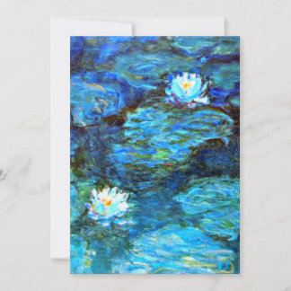 Water Lilies (blue) by Claude Monet Feestdagenkaart