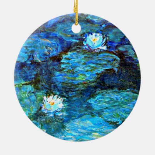 Water Lilies (blue) by Claude Monet Keramisch Ornament (Achterkant)