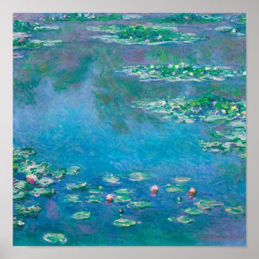 Water Lilies by Claude Monet Poster (Voorkant)