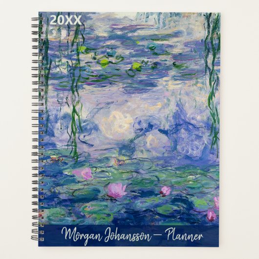  Water Lilies by Monet | Custom Text Planner (Voorkant)