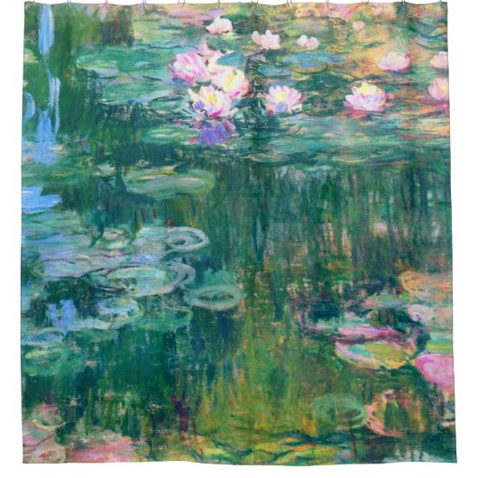 Water Lilies Claude Monet Fine Art Douchegordijn (Voorkant)