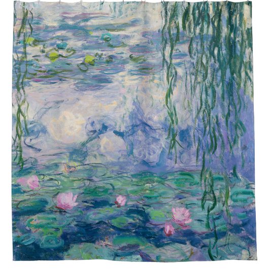 Water Lilies Claude Monet Fine Art Douchegordijn (Voorkant)