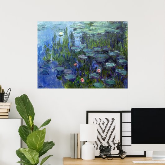 Water Lilies, Claude Monet Poster (Thuiskantoor)