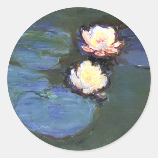 Water Lilies, Claude Monet Ronde Sticker (Voorkant)