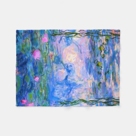 Water Lilies Claude Monet teruggezet Fleece Deken (Voorkant (Horizontaal))