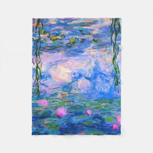 Water Lilies Claude Monet teruggezet Fleece Deken (Voorkant)