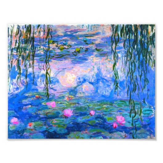Water Lilies Claude Monet teruggezet Foto Afdruk (Voorkant)