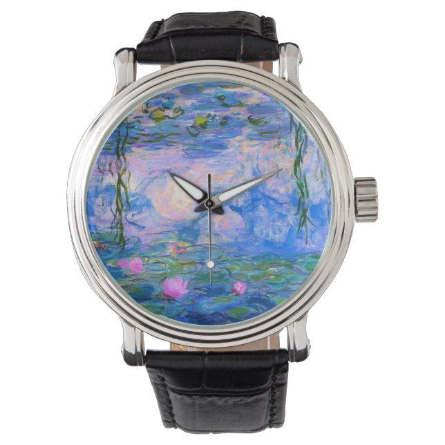 Water Lilies Claude Monet teruggezet Horloge (Voorkant)