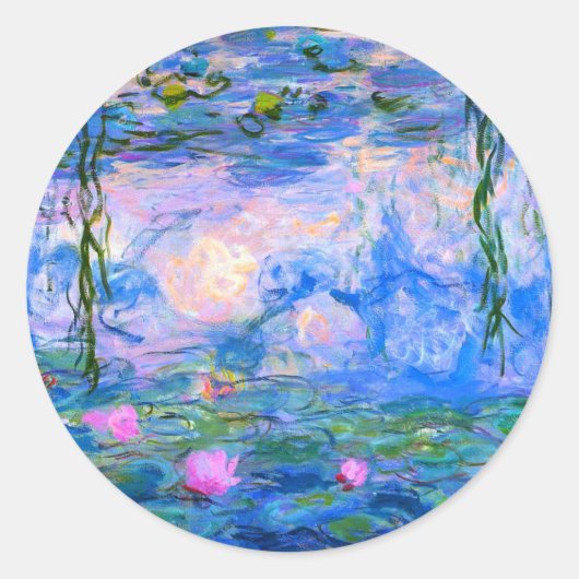 Water Lilies Claude Monet teruggezet Ronde Sticker (Voorkant)