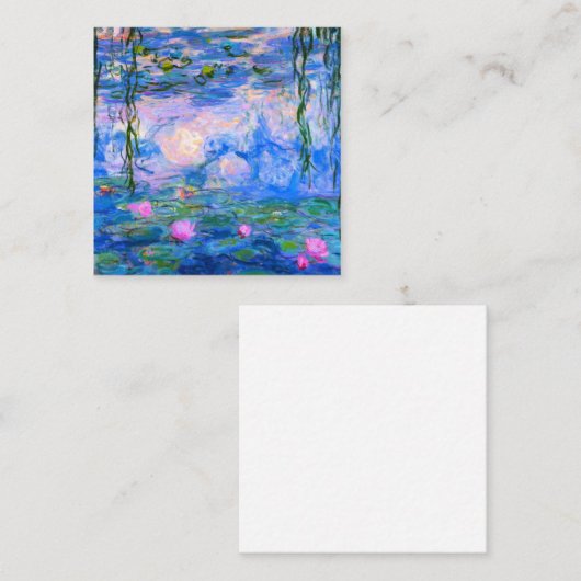 Water Lilies Claude Monet teruggezet Vierkante Visitekaartje (Voorkant / Achterkant)