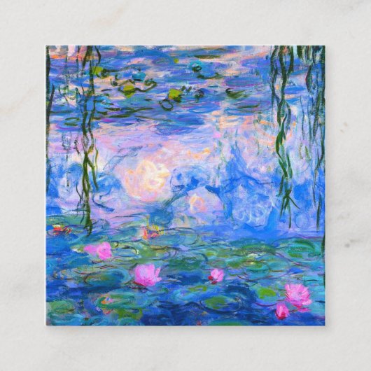 Water Lilies Claude Monet teruggezet Vierkante Visitekaartje (Voorkant)